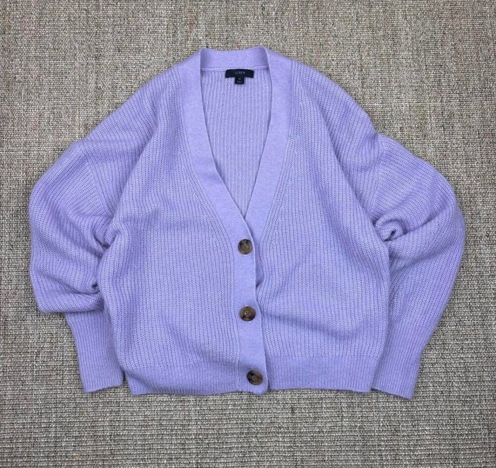 💜 J.Crew Alpaca Wool Cardigan | Size M | Lavender